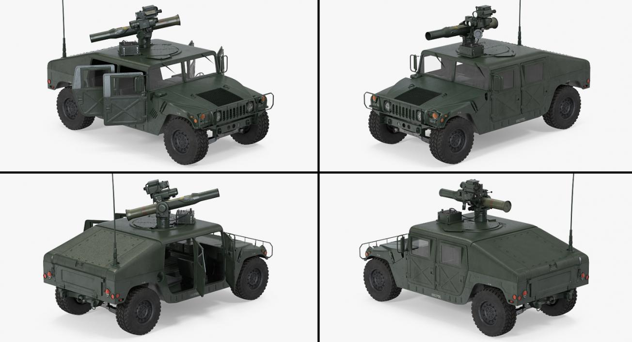 3D HMMWV TOW Missile Carrier M966 Simple Interior