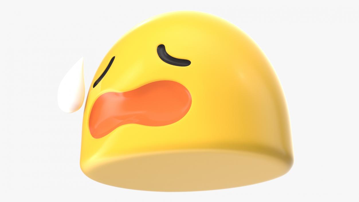 Tired Face Android Emoji 3D model