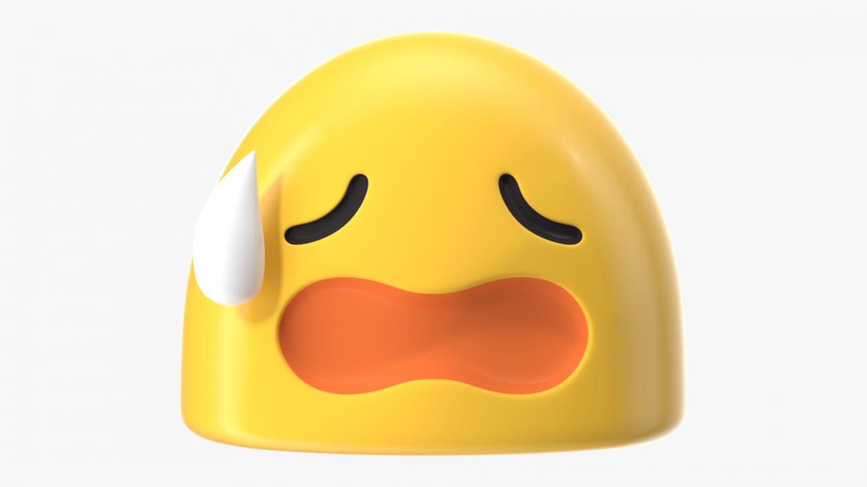 Tired Face Android Emoji 3D model