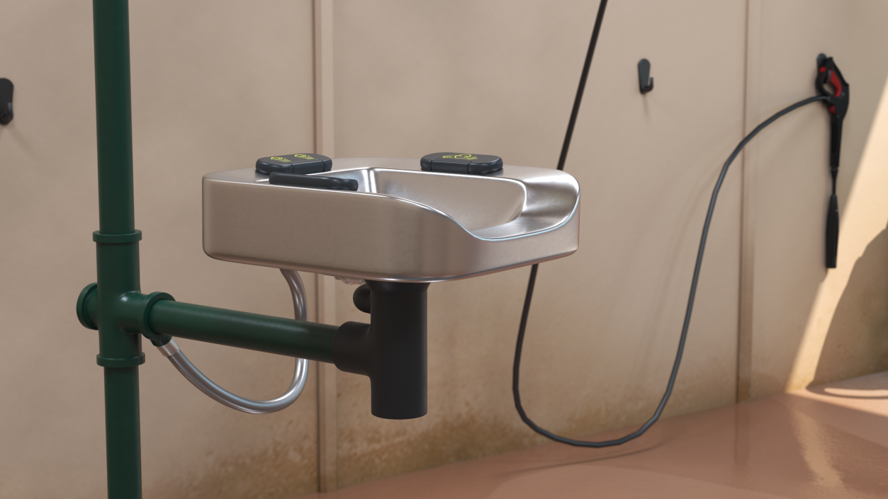 Emergency Speakman Shower Station Green 3D model