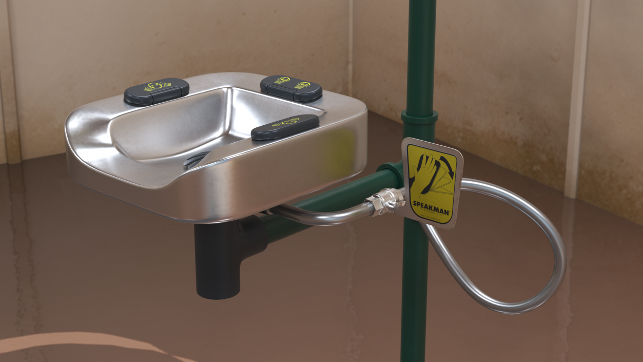 Emergency Speakman Shower Station Green 3D model