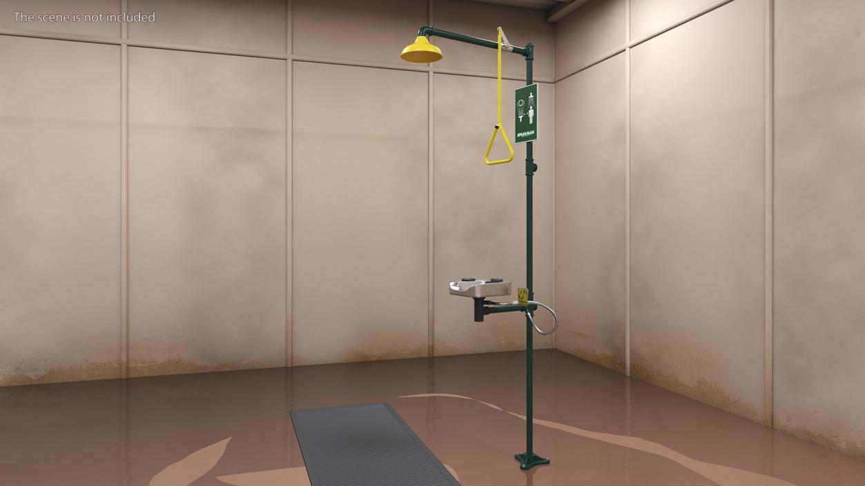 Emergency Speakman Shower Station Green 3D model