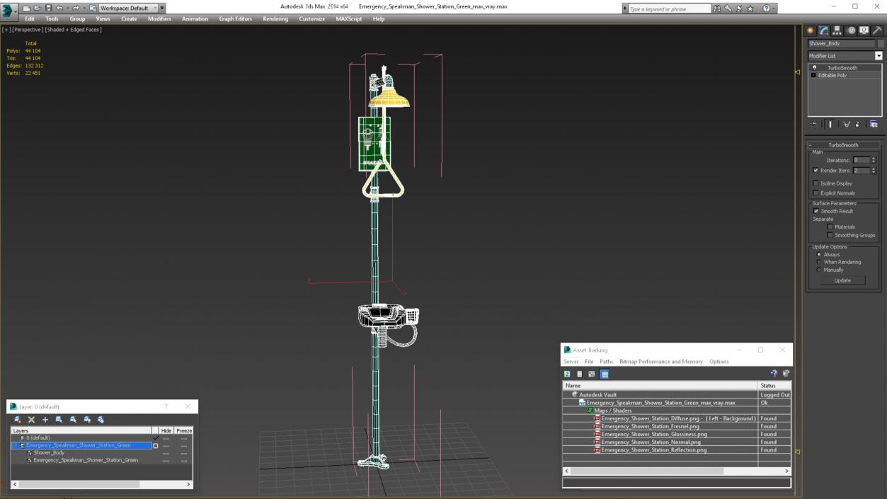 Emergency Speakman Shower Station Green 3D model