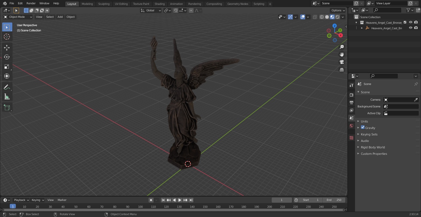 3D model Heavens Angel Cast Bronze