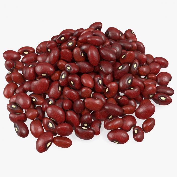 3D Dark Red Kidney Beans Pile