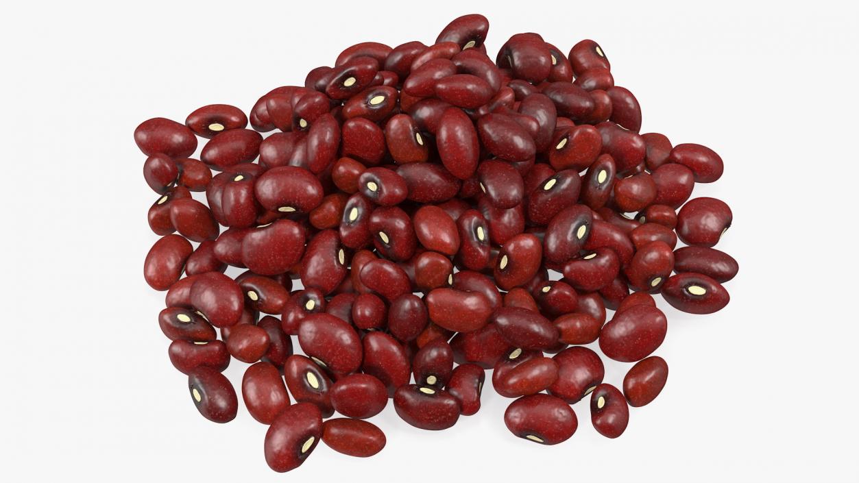 3D Dark Red Kidney Beans Pile