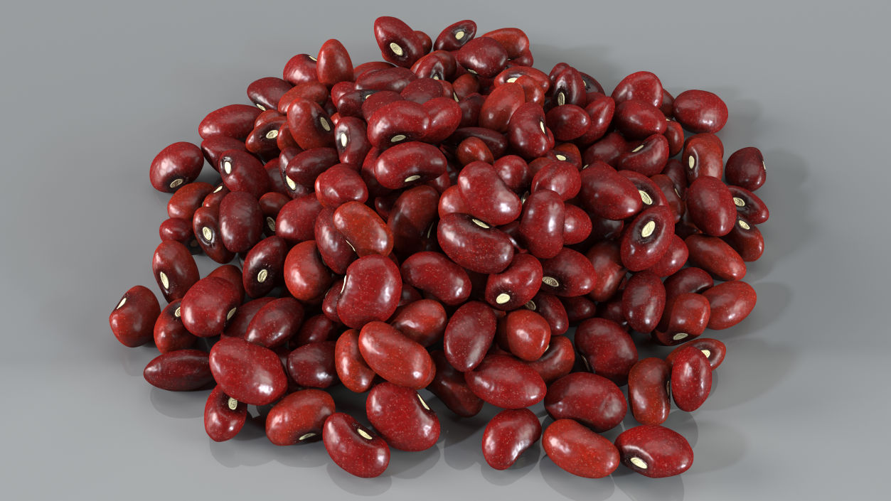 3D Dark Red Kidney Beans Pile