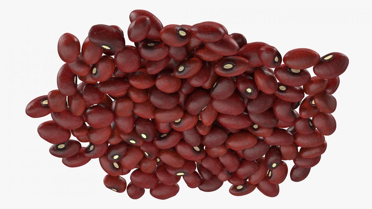 3D Dark Red Kidney Beans Pile