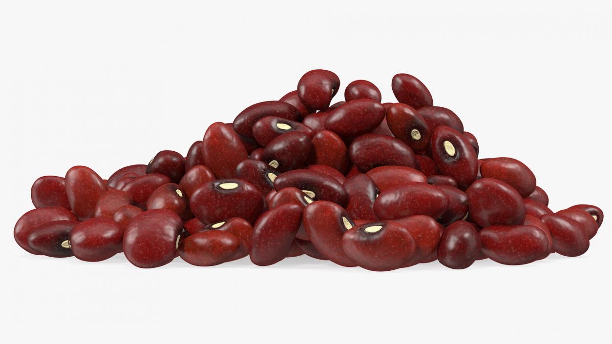 3D Dark Red Kidney Beans Pile