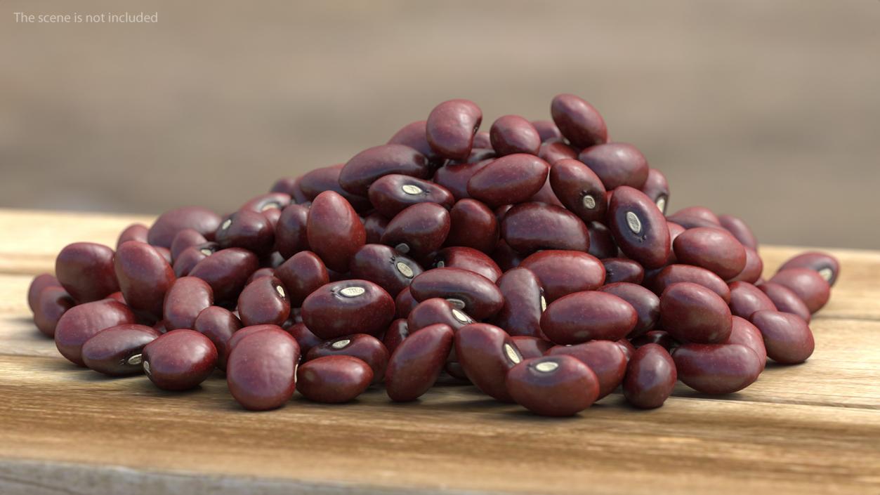 3D Dark Red Kidney Beans Pile