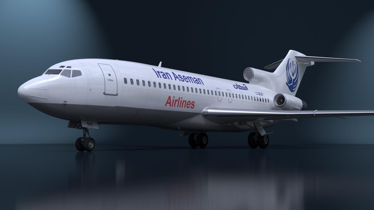 3D Commercial Airliner Boeing 727-100 Iran Aseman