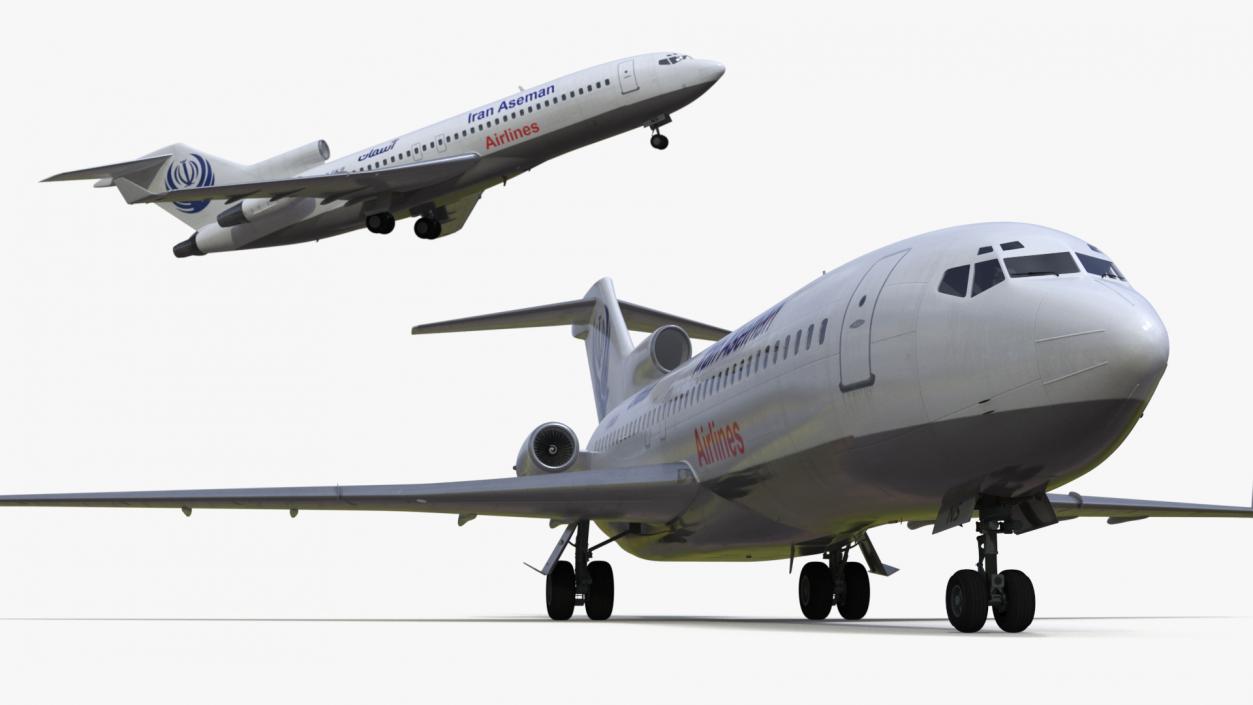 3D Commercial Airliner Boeing 727-100 Iran Aseman