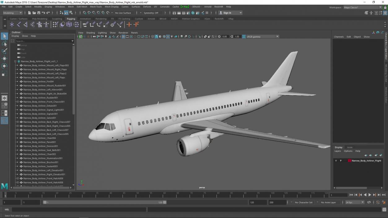 Narrow Body Airliner Flight 2 3D model