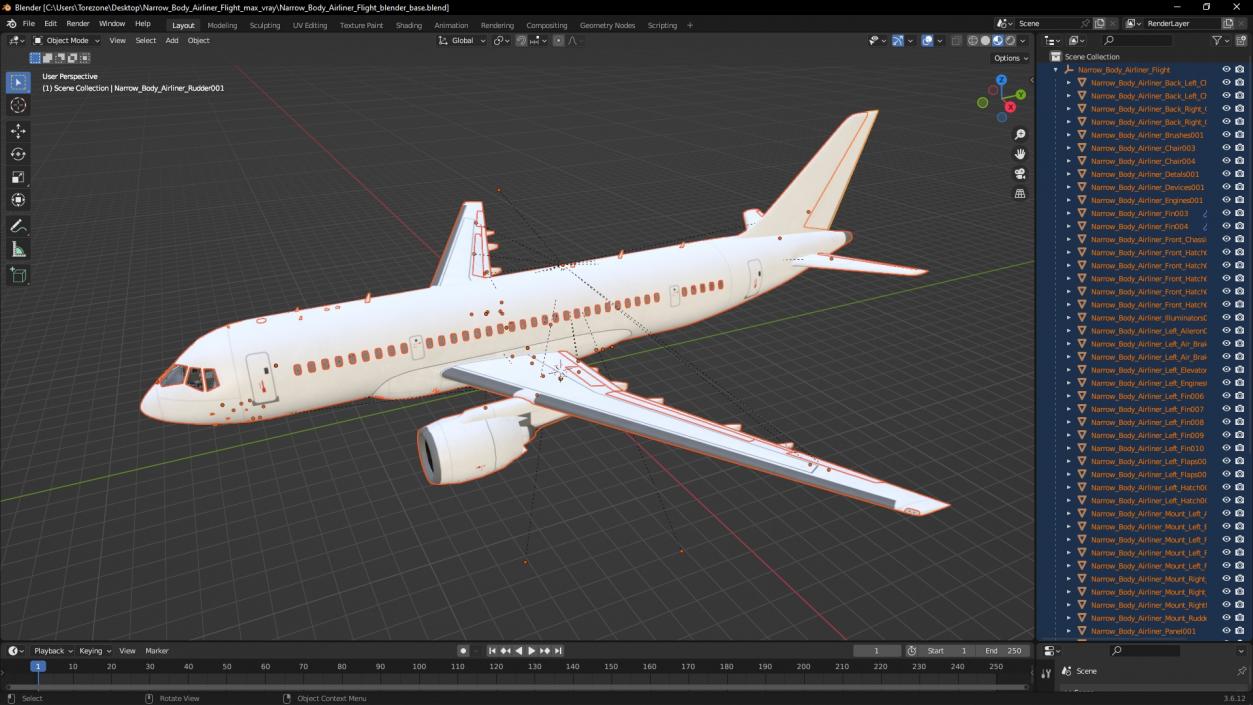 Narrow Body Airliner Flight 2 3D model