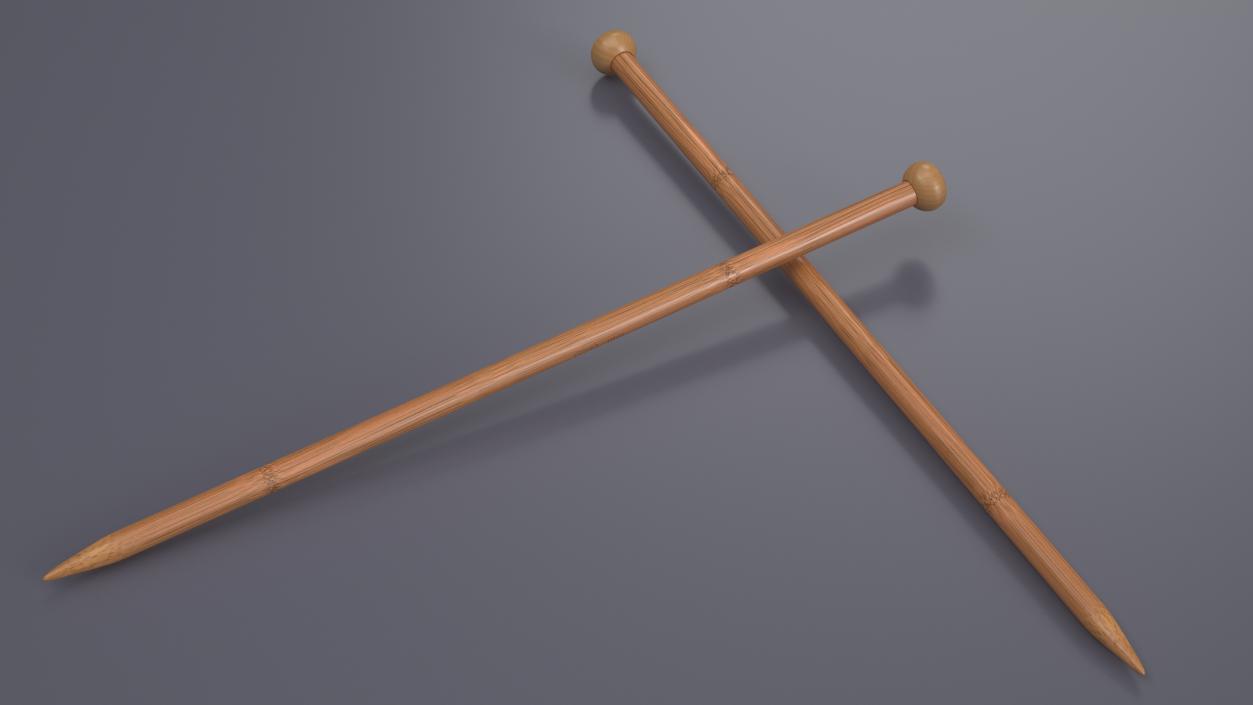 3D Knitting Needles Bamboo model