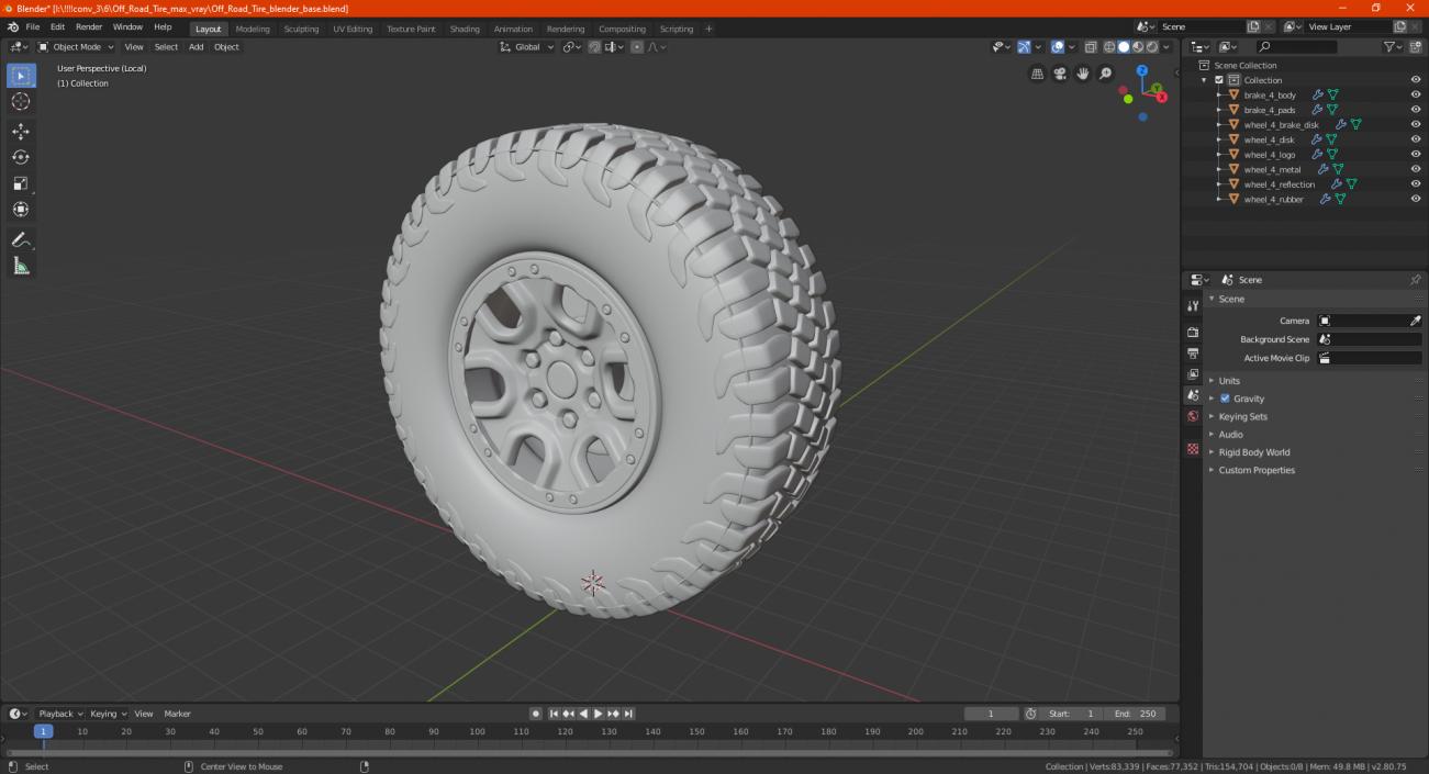 3D Off Road Tire model