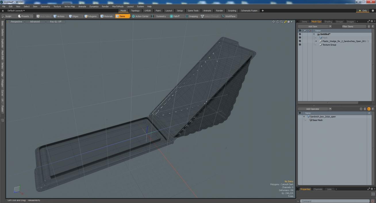 3D model Plastic Wedge for 2 Sandwiches Open