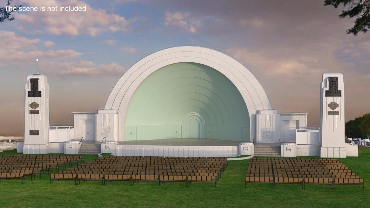 Washington Park Band Shell with Seating 3D model