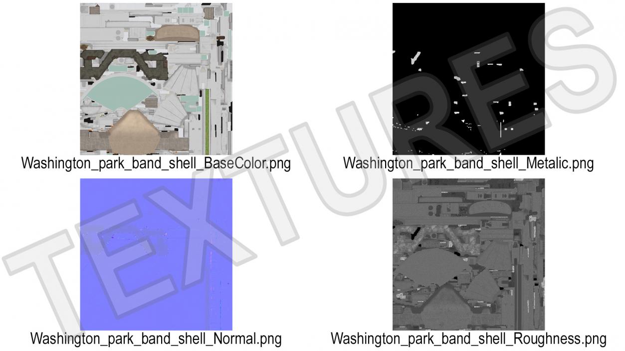 Washington Park Band Shell with Seating 3D model