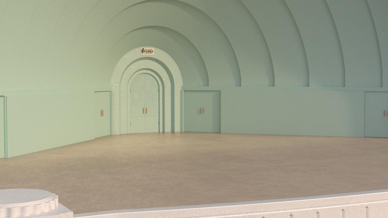 Washington Park Band Shell with Seating 3D model