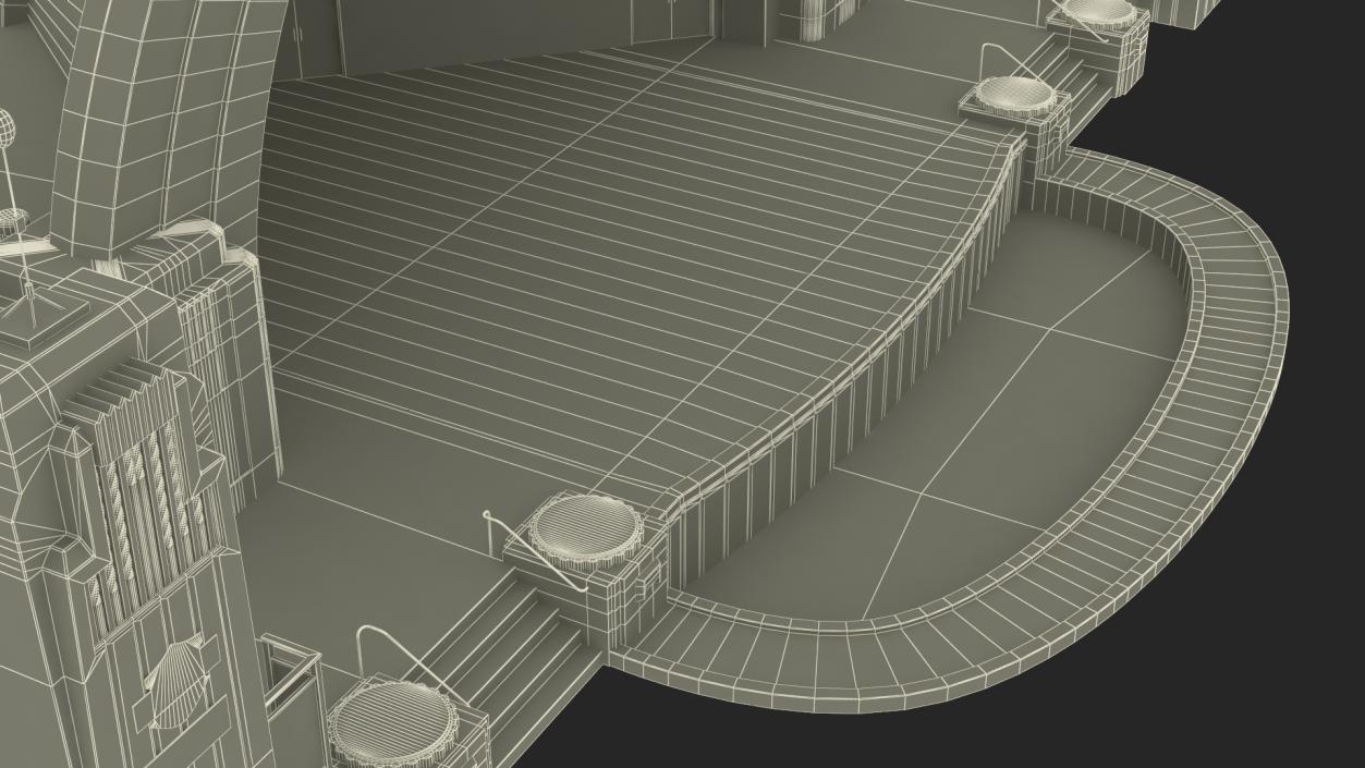 Washington Park Band Shell with Seating 3D model