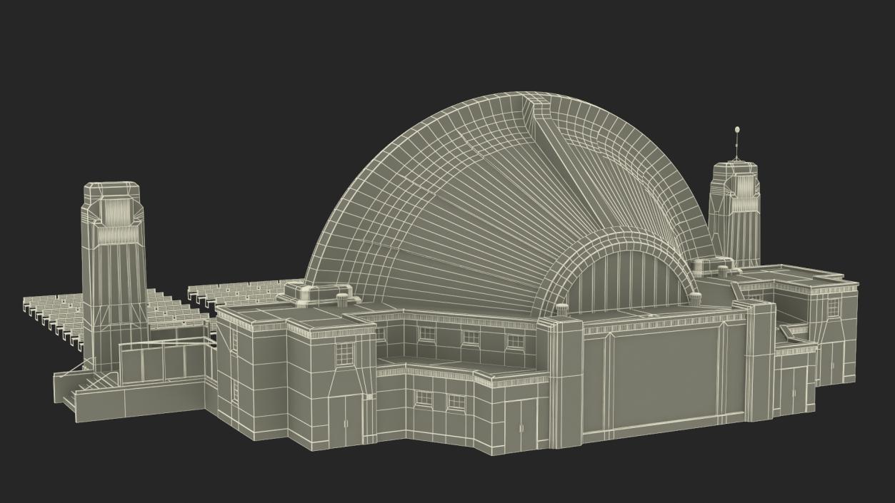 Washington Park Band Shell with Seating 3D model