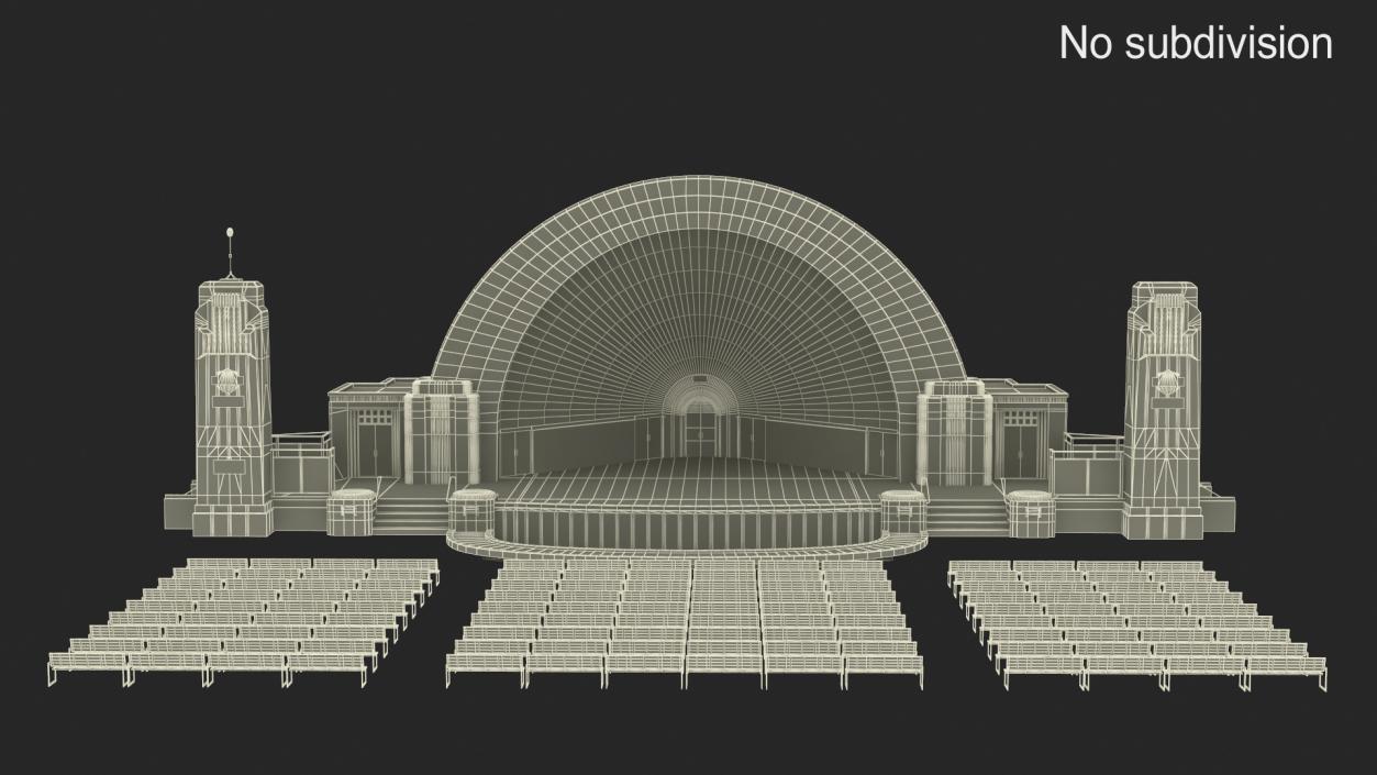 Washington Park Band Shell with Seating 3D model