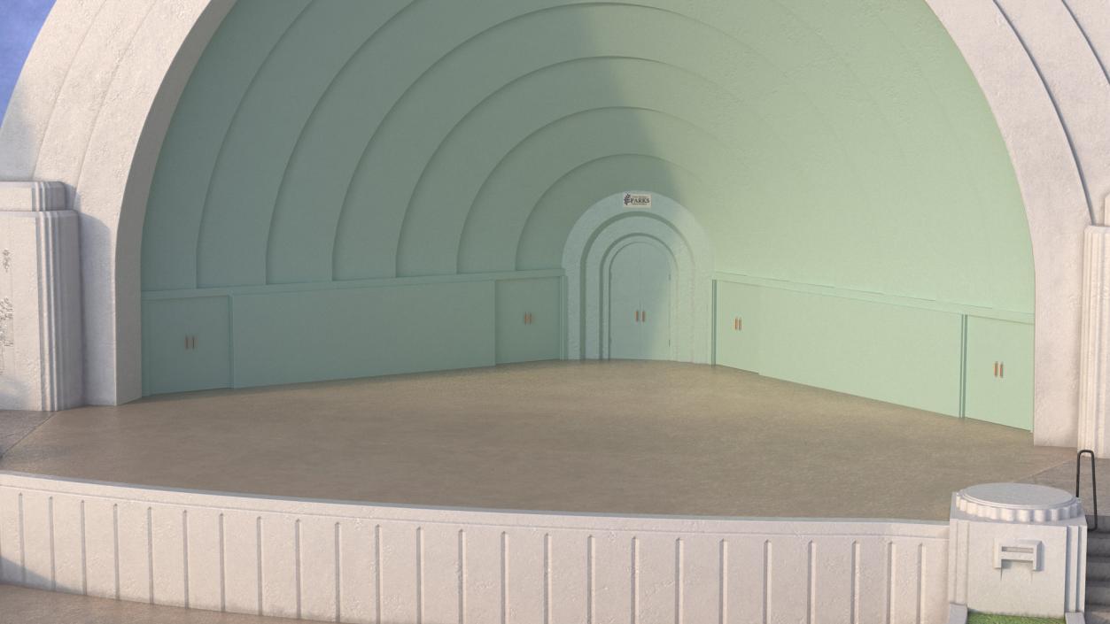 Washington Park Band Shell with Seating 3D model