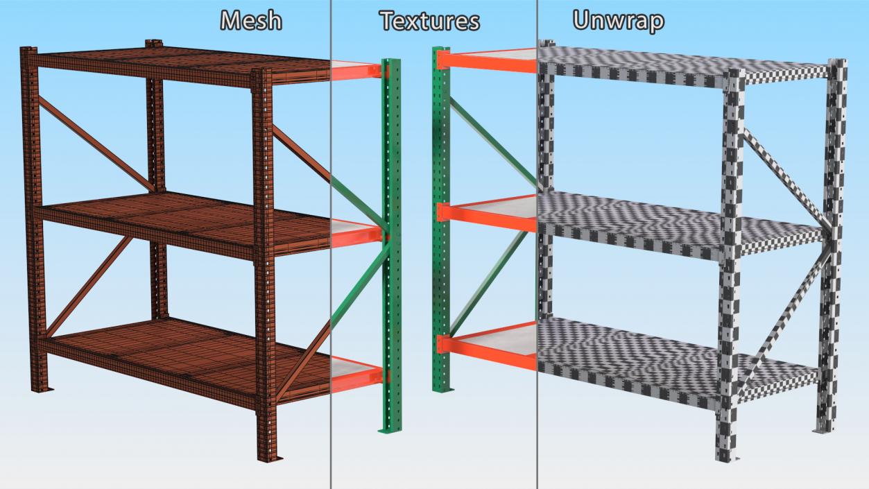 3D model Industrial Pallet Racking