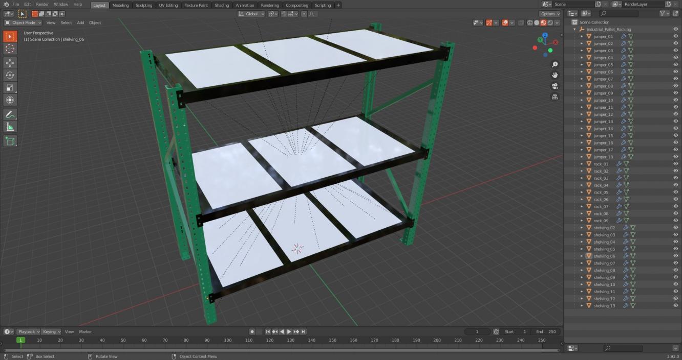 3D model Industrial Pallet Racking