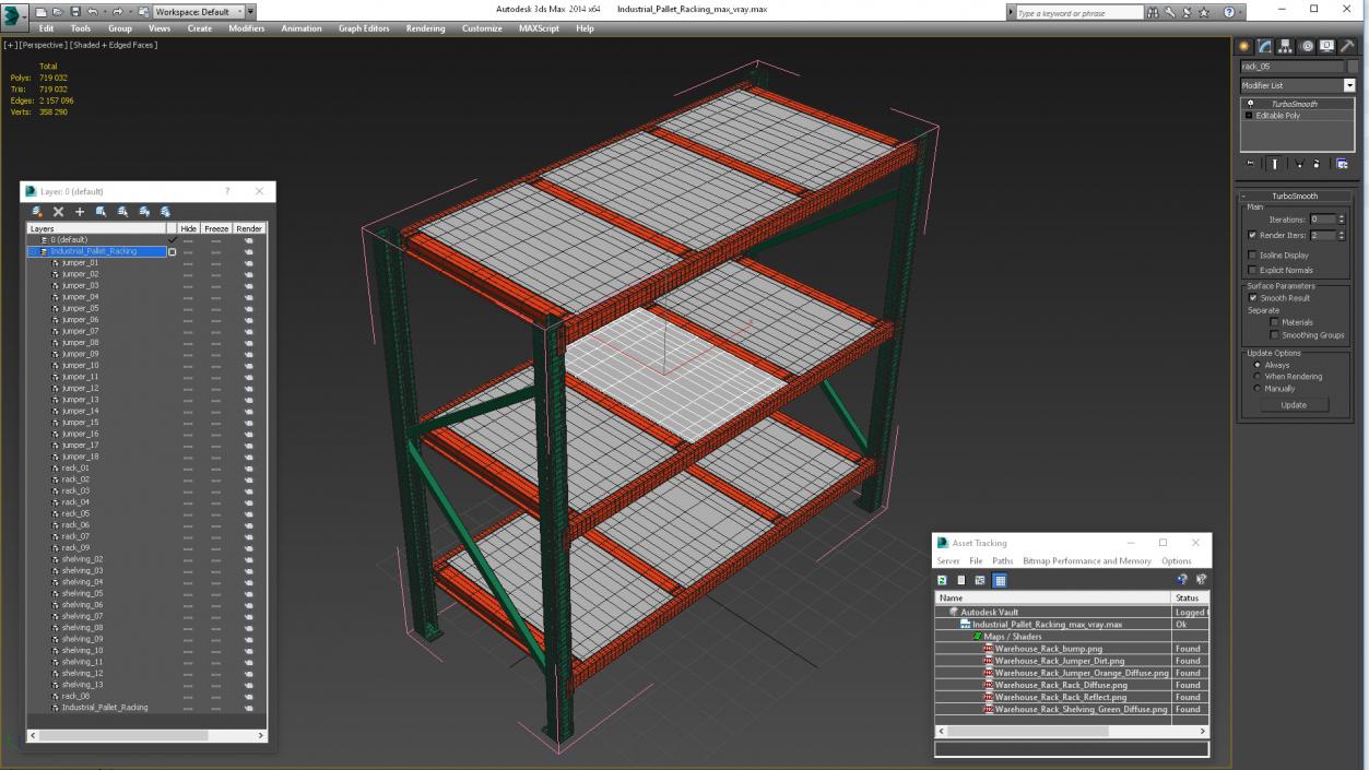 3D model Industrial Pallet Racking