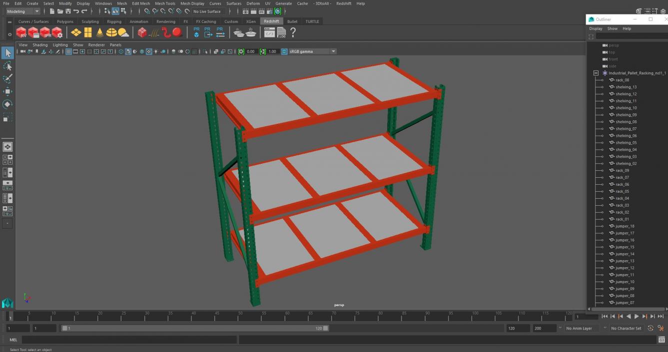 3D model Industrial Pallet Racking