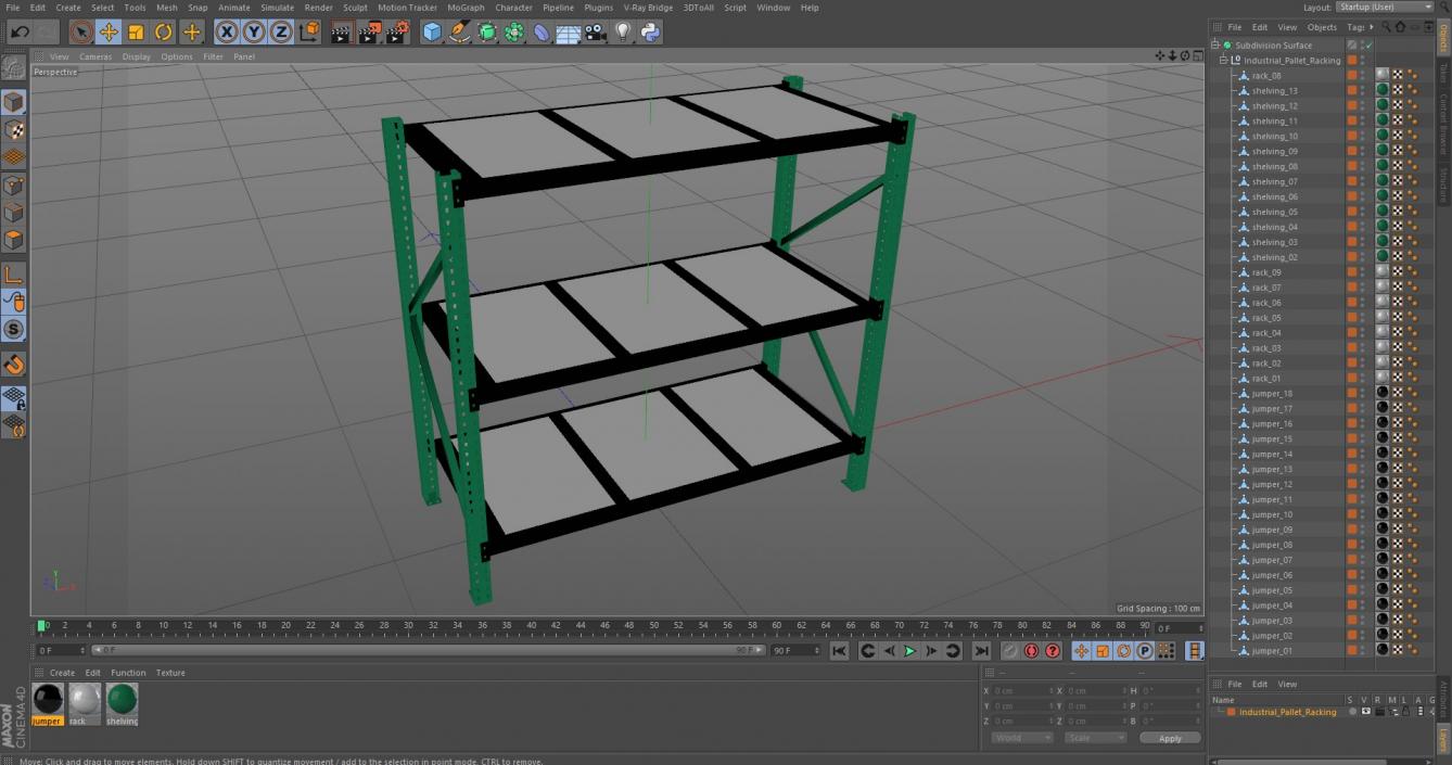 3D model Industrial Pallet Racking