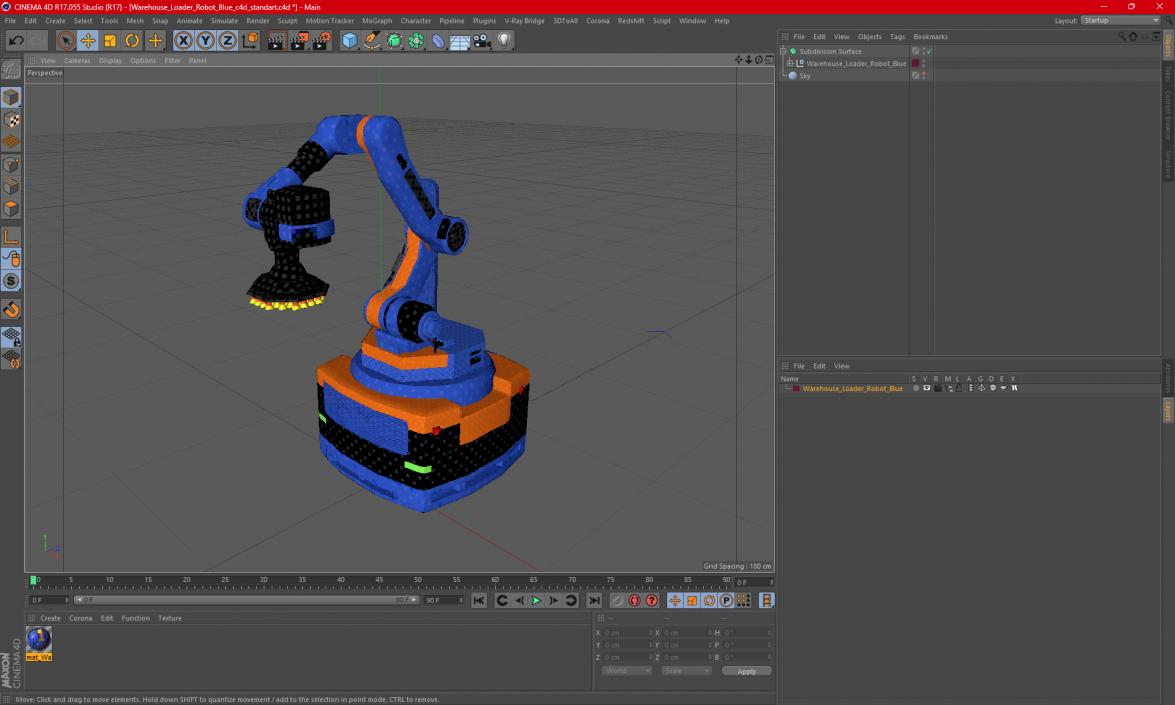 Warehouse Loader Robot Blue 3D