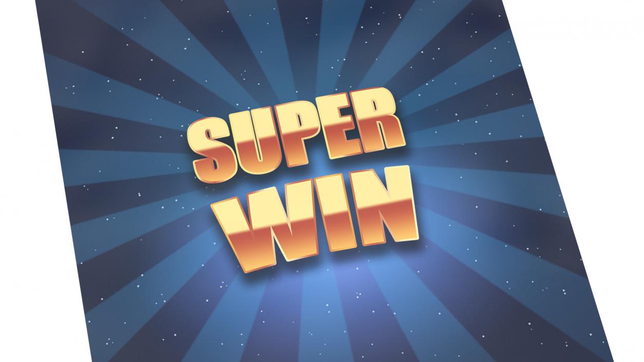 3D Super Win Lottery Ticket with Erased Scratchcard model