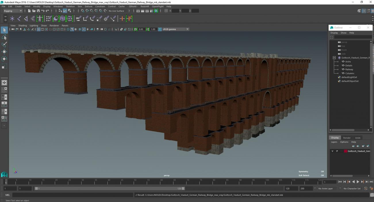 3D model Goltzsch Viaduct German Railway Bridge 2