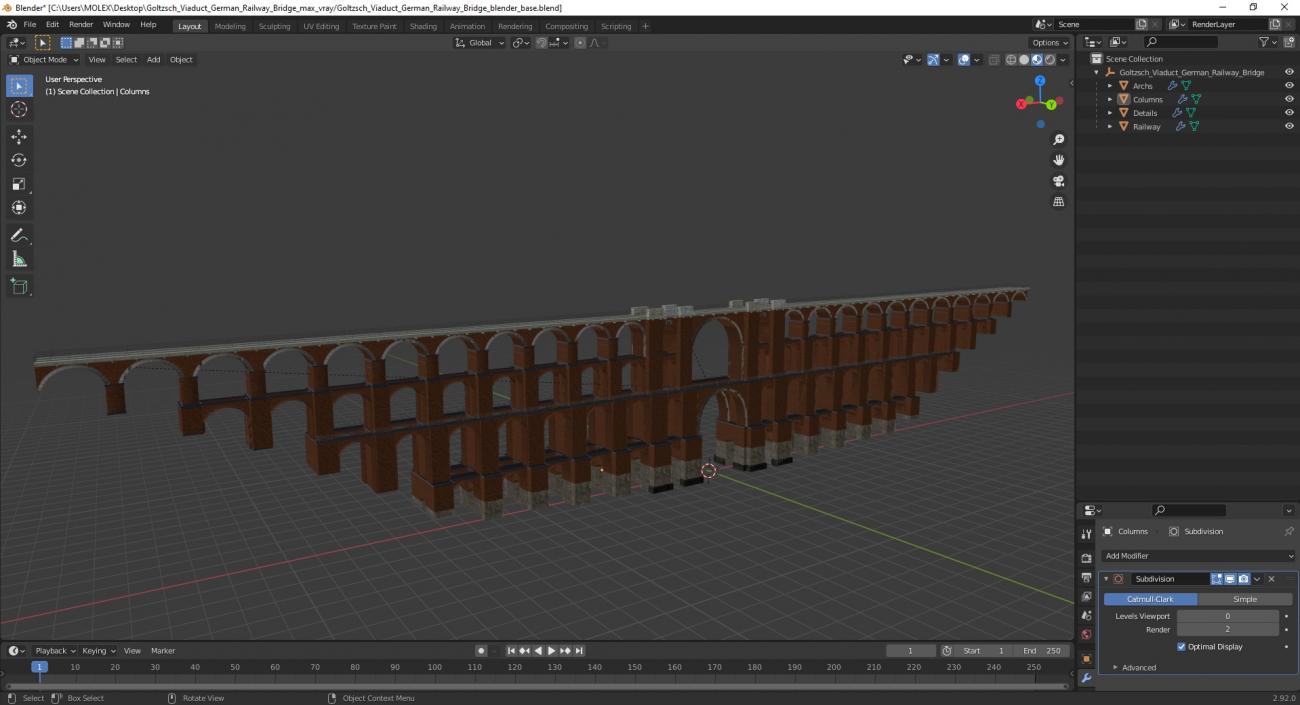 3D model Goltzsch Viaduct German Railway Bridge 2