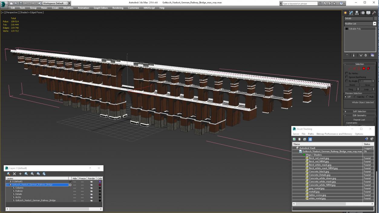 3D model Goltzsch Viaduct German Railway Bridge 2