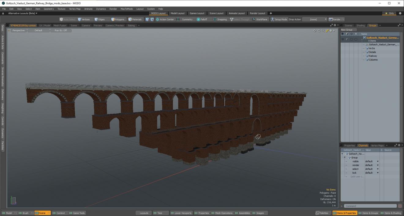 3D model Goltzsch Viaduct German Railway Bridge 2