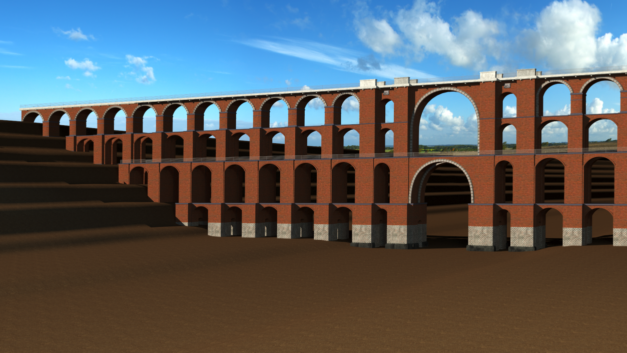 3D model Goltzsch Viaduct German Railway Bridge 2