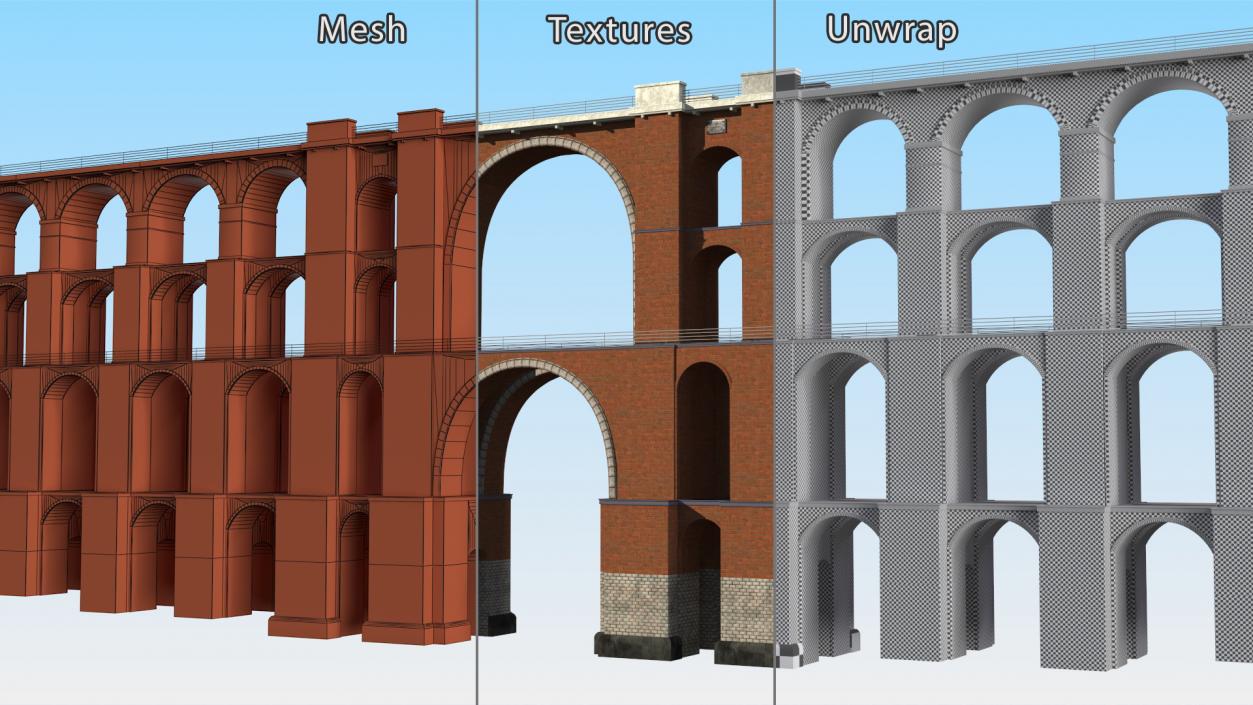 3D model Goltzsch Viaduct German Railway Bridge 2