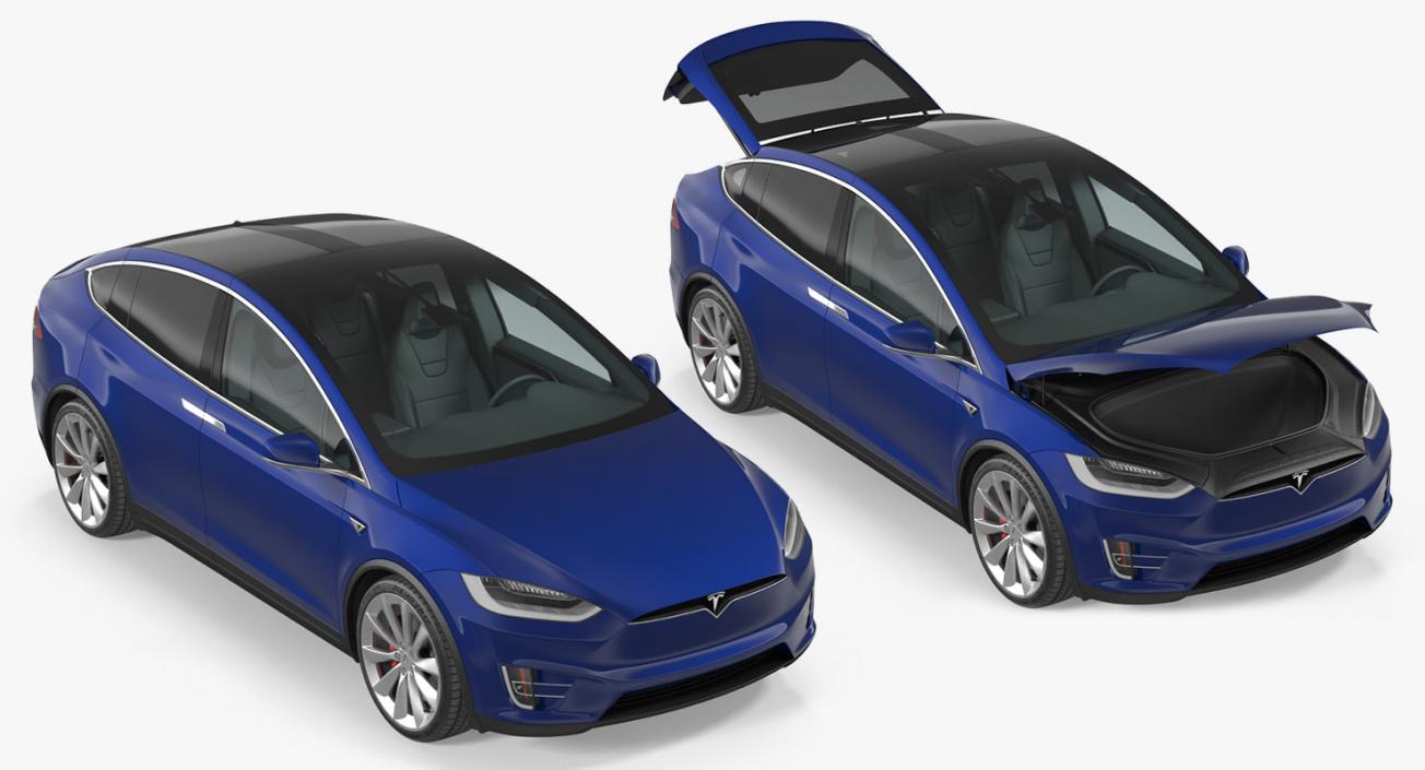 Rigged Tesla Cars Big 3D Models Collection 2 3D model