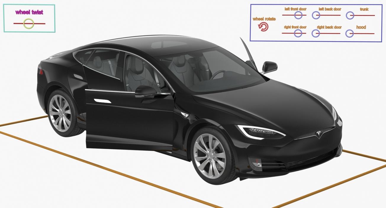 Rigged Tesla Cars Big 3D Models Collection 2 3D model