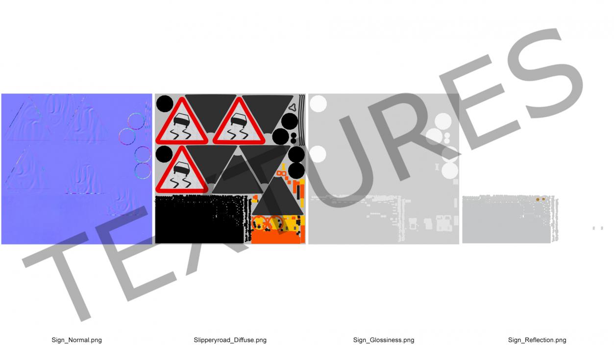 3D Folding Three Sided Traffic Sign Slippery Road