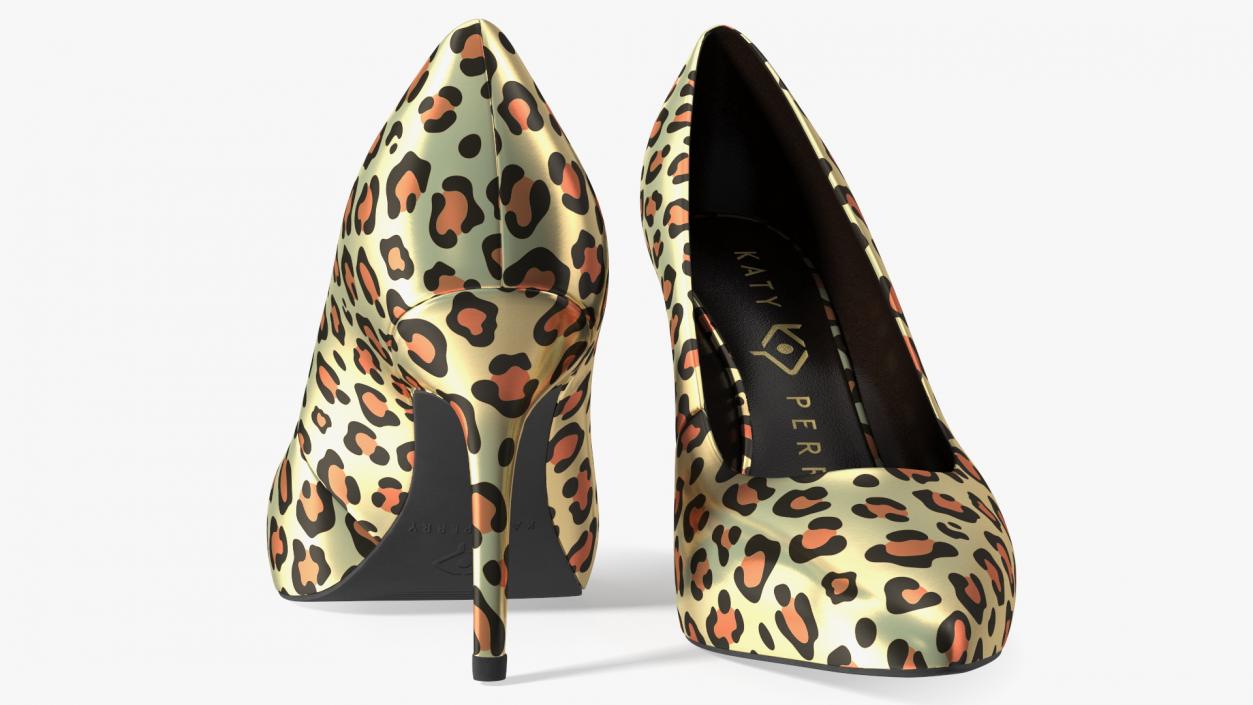 3D Katy Perry Gold Brown Sissy Pumps model