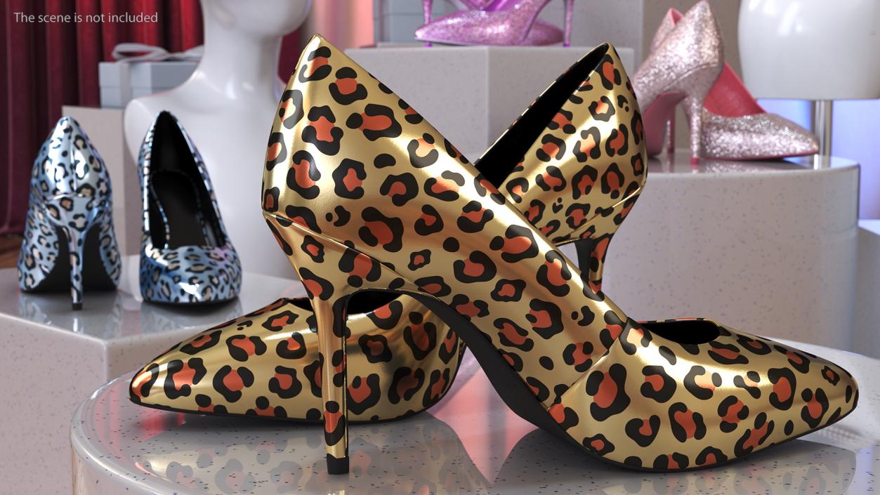 3D Katy Perry Gold Brown Sissy Pumps model