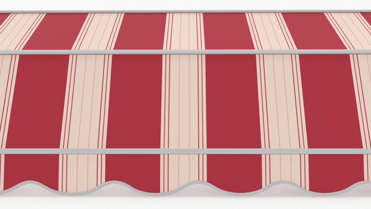 Storefront Awning Tent Striped Red 3D model