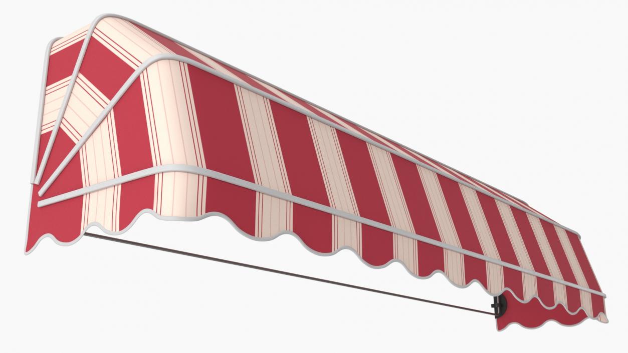 Storefront Awning Tent Striped Red 3D model