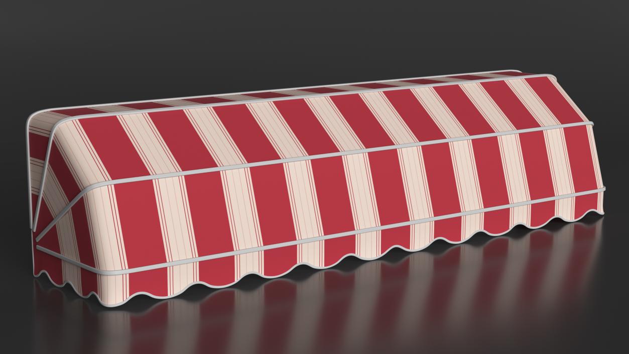 Storefront Awning Tent Striped Red 3D model