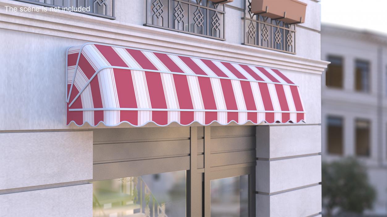 Storefront Awning Tent Striped Red 3D model